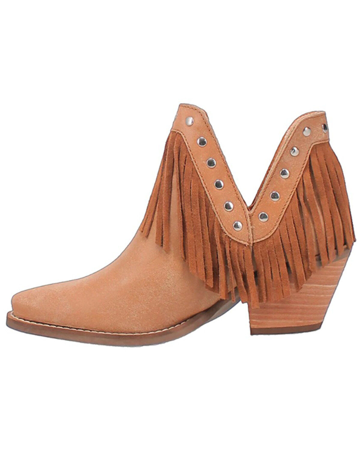 Image #3 - Dingo Women's Fine N' Dandy Leather Booties - Snip Toe, Caramel, hi-res