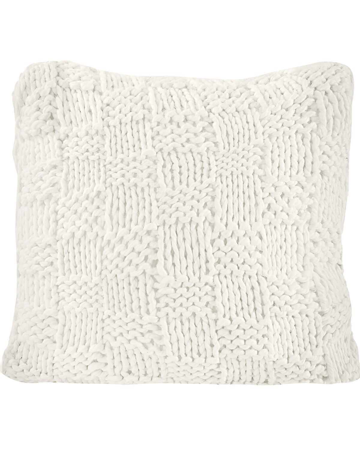 HiEnd Accents Chess Knit Euro Pillow, Cream, hi-res