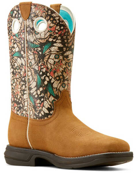 Ariat Women's Anthem Myra Western Boots - Broad Square Toe , Brown, hi-res