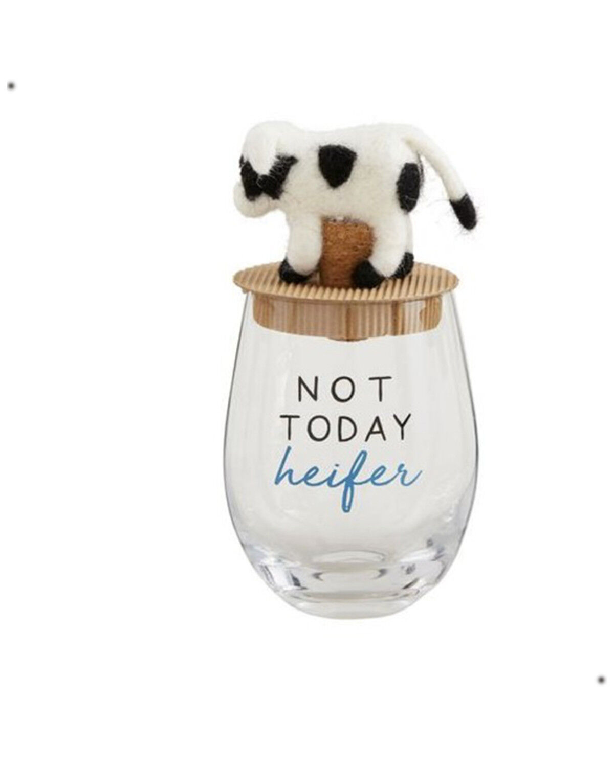 Image #1 - Mud Pie Cow Wine Glass Topper Set - 2 Piece, Multi, hi-res