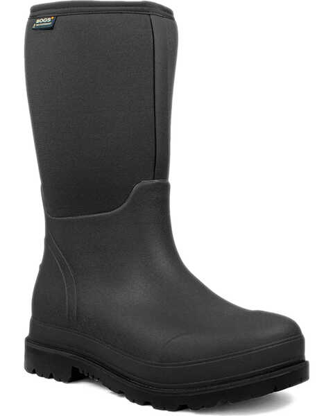 Image #1 - Bogs Men's Black Stockman Rubber Waterproof Boots - Round Toe , , hi-res
