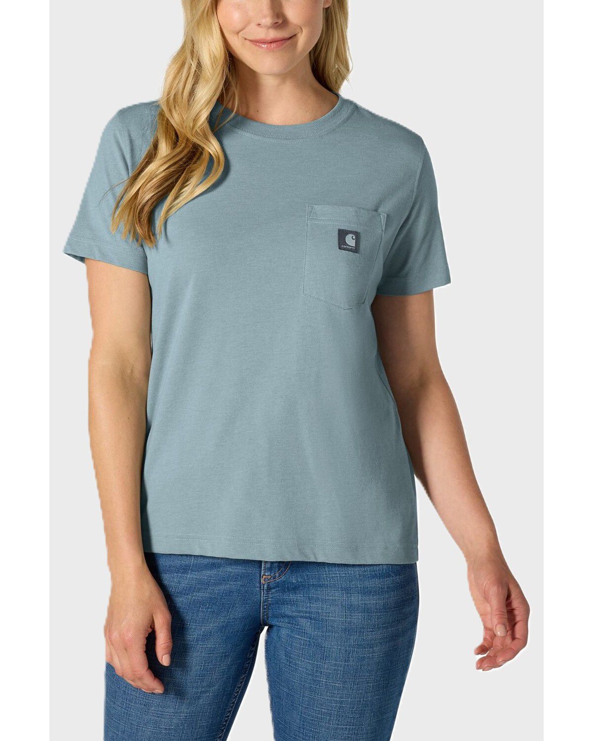 Carhartt Women's Irvine Relaxed Short Sleeve Work Shirt, Blue, hi-res
