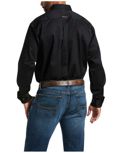 Ariat Men's Solid Twill Long Sleeve Western Woven Shirt, Black, hi-res