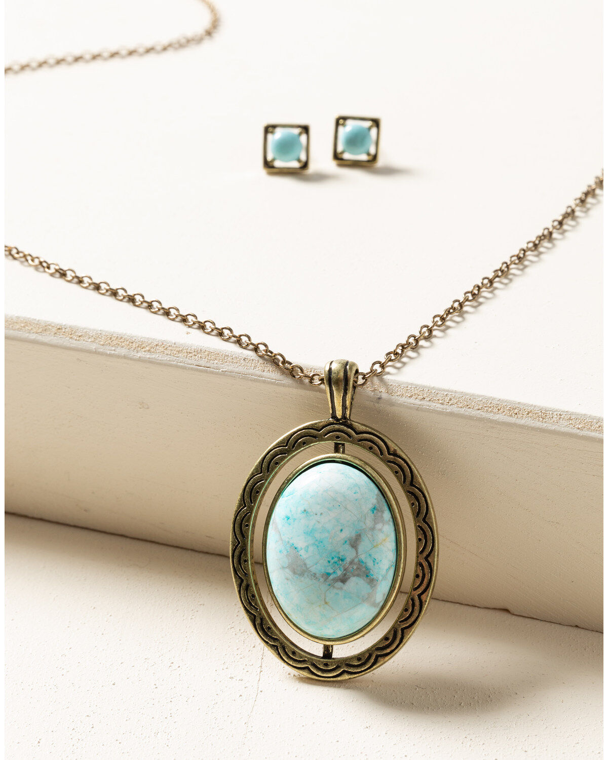 Image #2 - Shyanne Women's Gilded Gold Reversible Pendant Set, Gold, hi-res