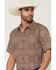 Image #2 - Gibson Trading Co Men's Sundown Drapes Medallion Print Short Sleeve Button-Down Western Shirt - Tall, Rust Copper, hi-res