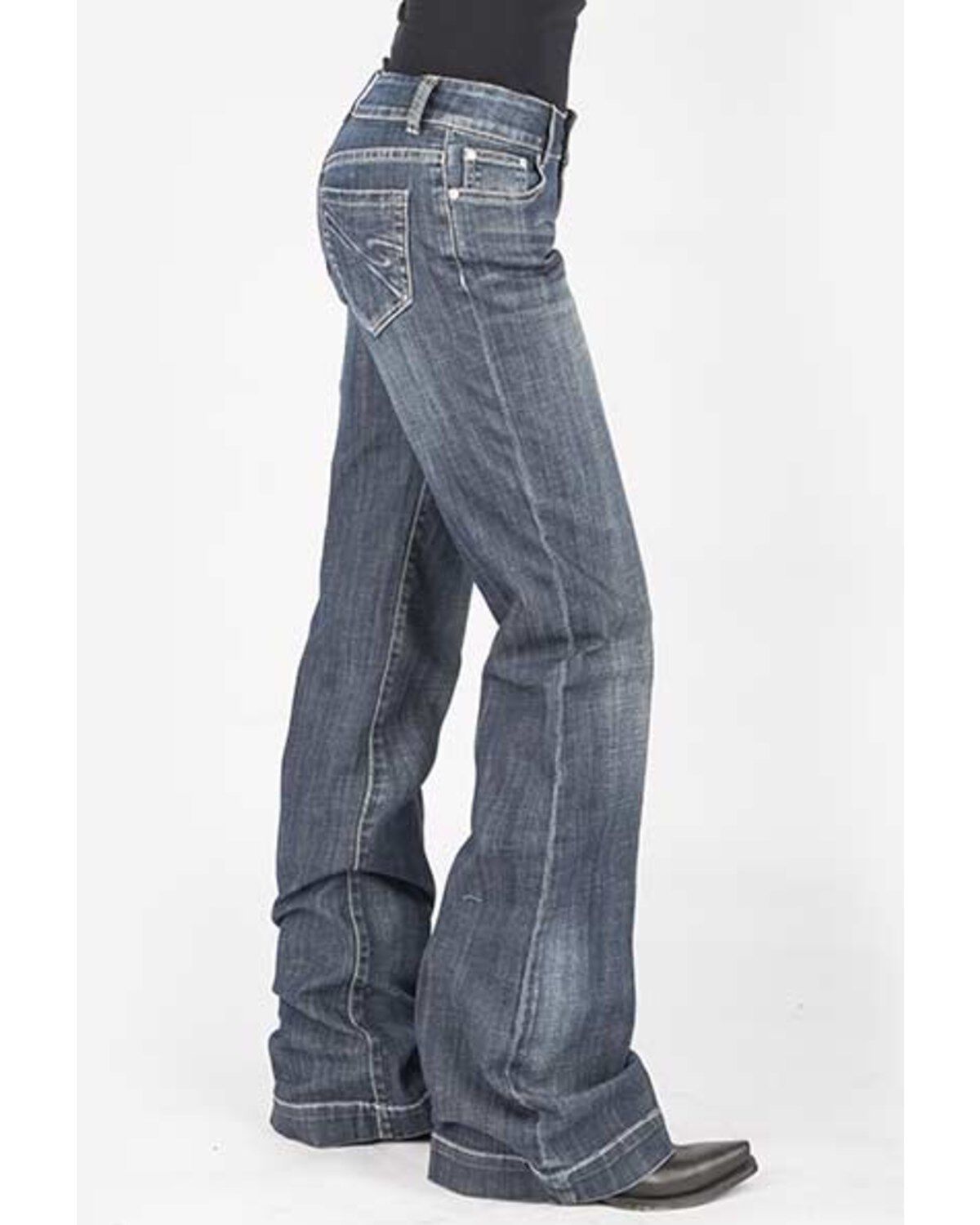Image #3 - Stetson Women's 214 Medium Wash Trousers, , hi-res