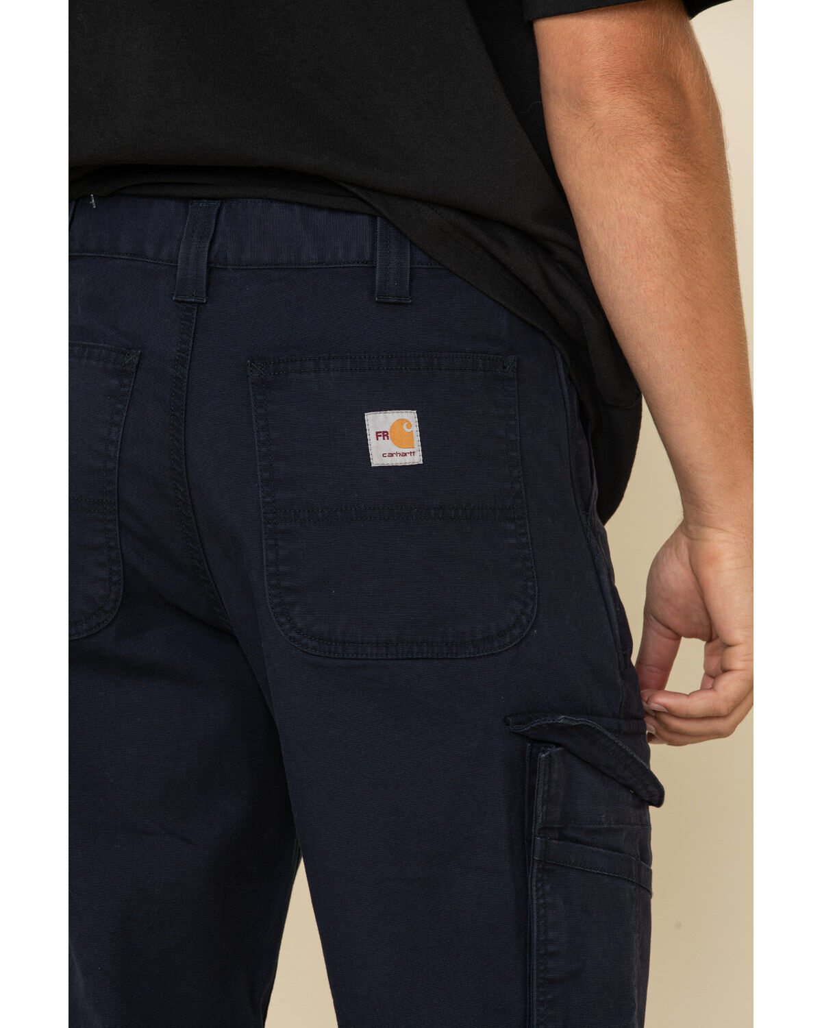 Image #4 - Carhartt Men's FR Rugged Flex Relaxed Canvas Cargo Work Pants, Navy, hi-res