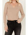Image #2 - Miss Me Women's Boot Barn Exclusive Solid Long Sleeve Knit Top, Taupe, hi-res