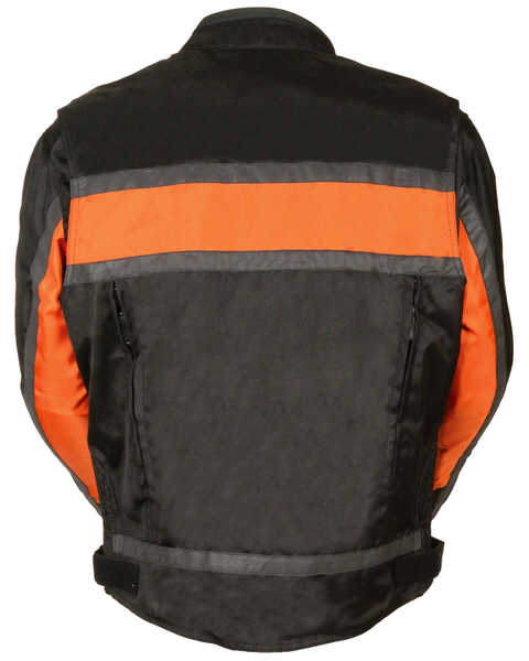 Image #3 - Milwaukee Leather Men's Reflective Stripe Racer Jacket - 4X, , hi-res