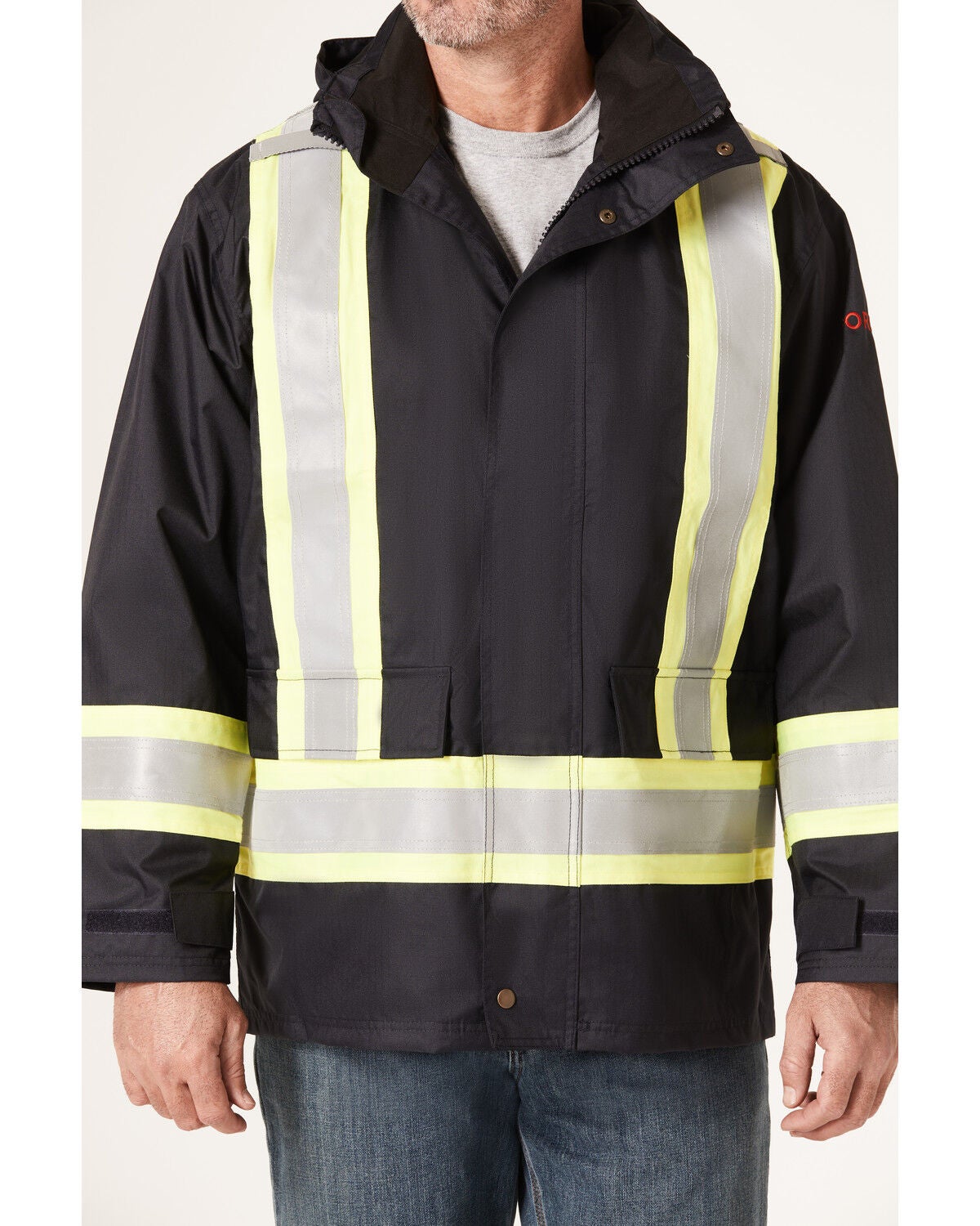 Image #3 - Forge Workwear Men's FR HiVis Insulated Rain Jacket, Navy, hi-res