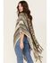 Image #4 - Shyanne Women's Southwestern Print Fringe Sweater Shawl, Sand, hi-res