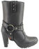 Image #2 - Milwaukee Leather Women's Leather Harness Boots - Round Toe, Black, hi-res