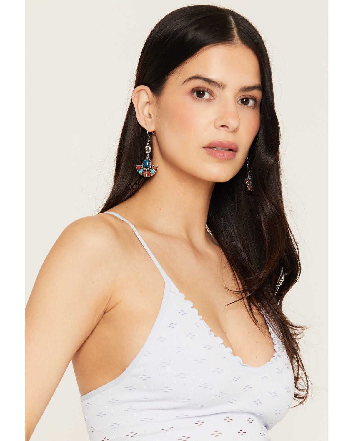 Shyanne Women's American Heritage Cluster Earrings, Silver, hi-res