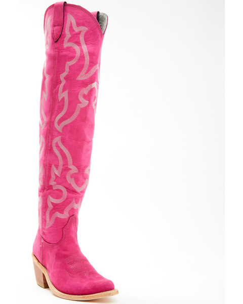 Liberty Black Women's Alyssa Tall Western Boots - Snip Toe, Hot Pink, hi-res