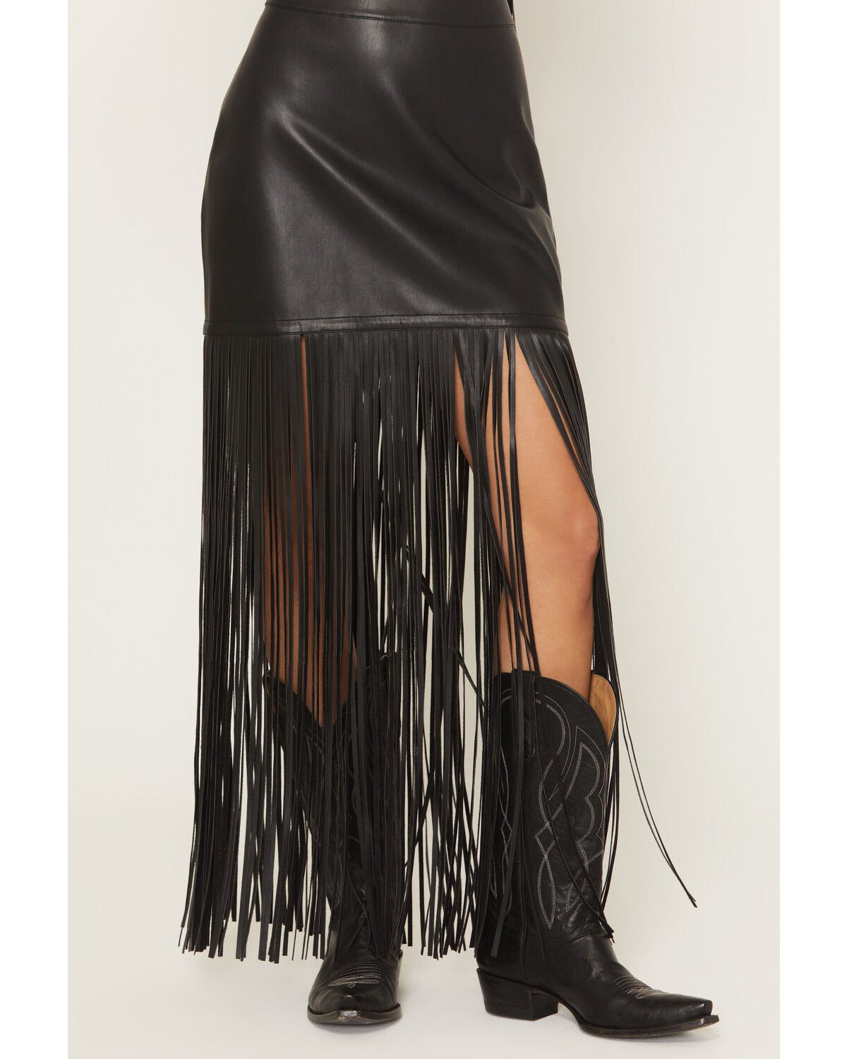 Idyllwind Women's Payson Faux Leather Fringe Midi Skirt