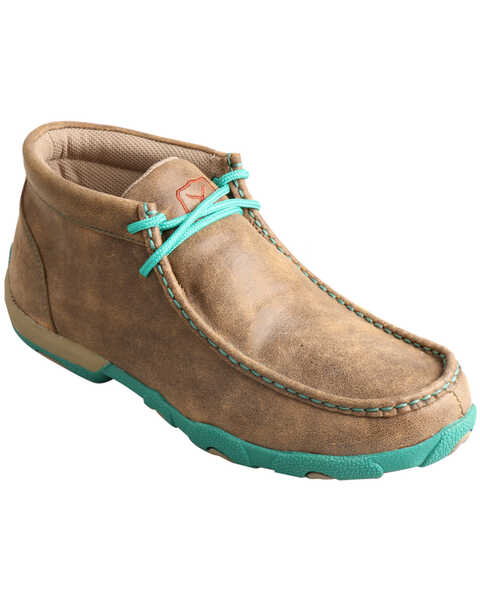 Twisted X Women's Turquoise Accented Driving Mocs, Bomber, hi-res