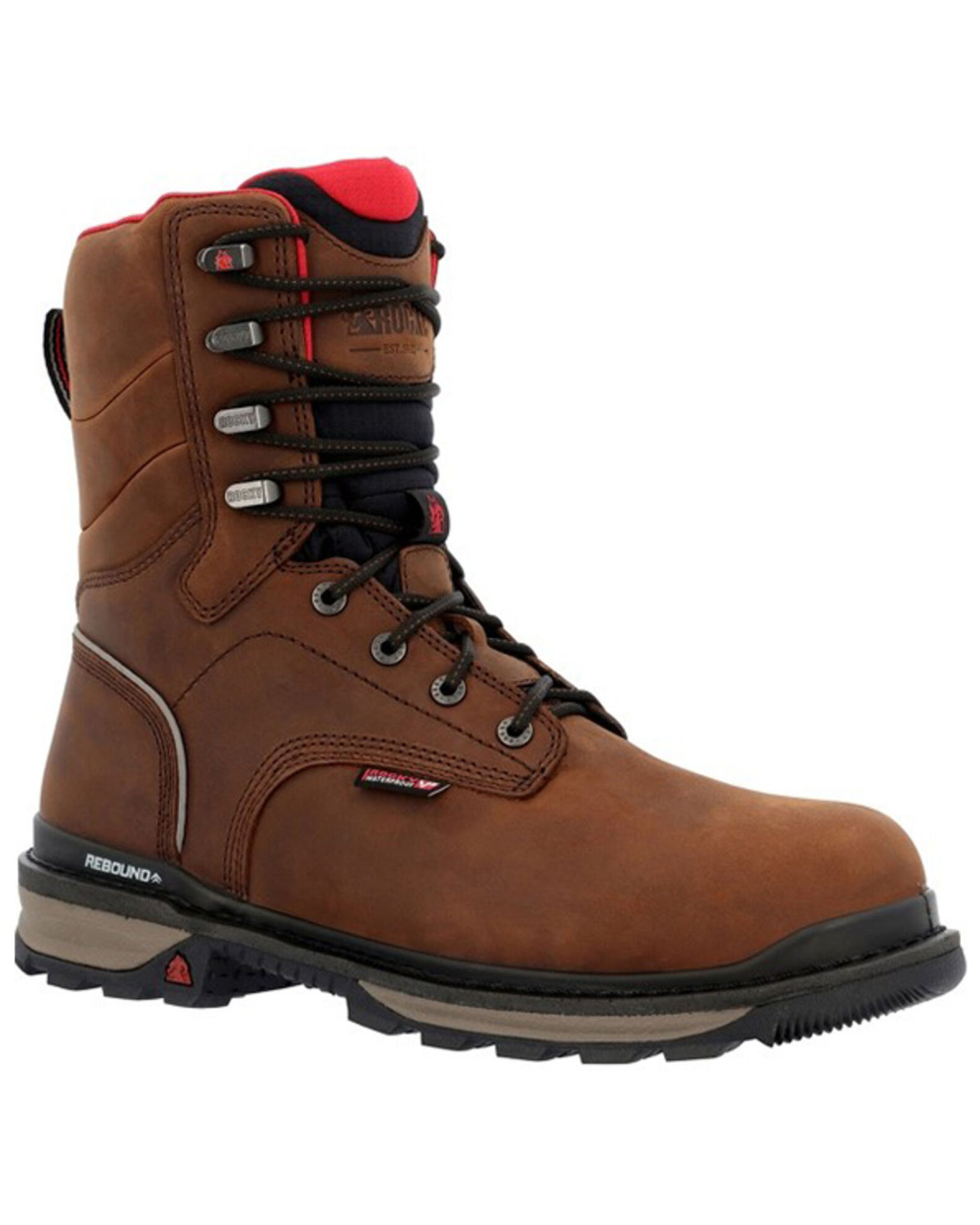 Rocky Men s Rams Horn Waterproof 8 Lace Up Work Boots Composite Toe Boot Barn