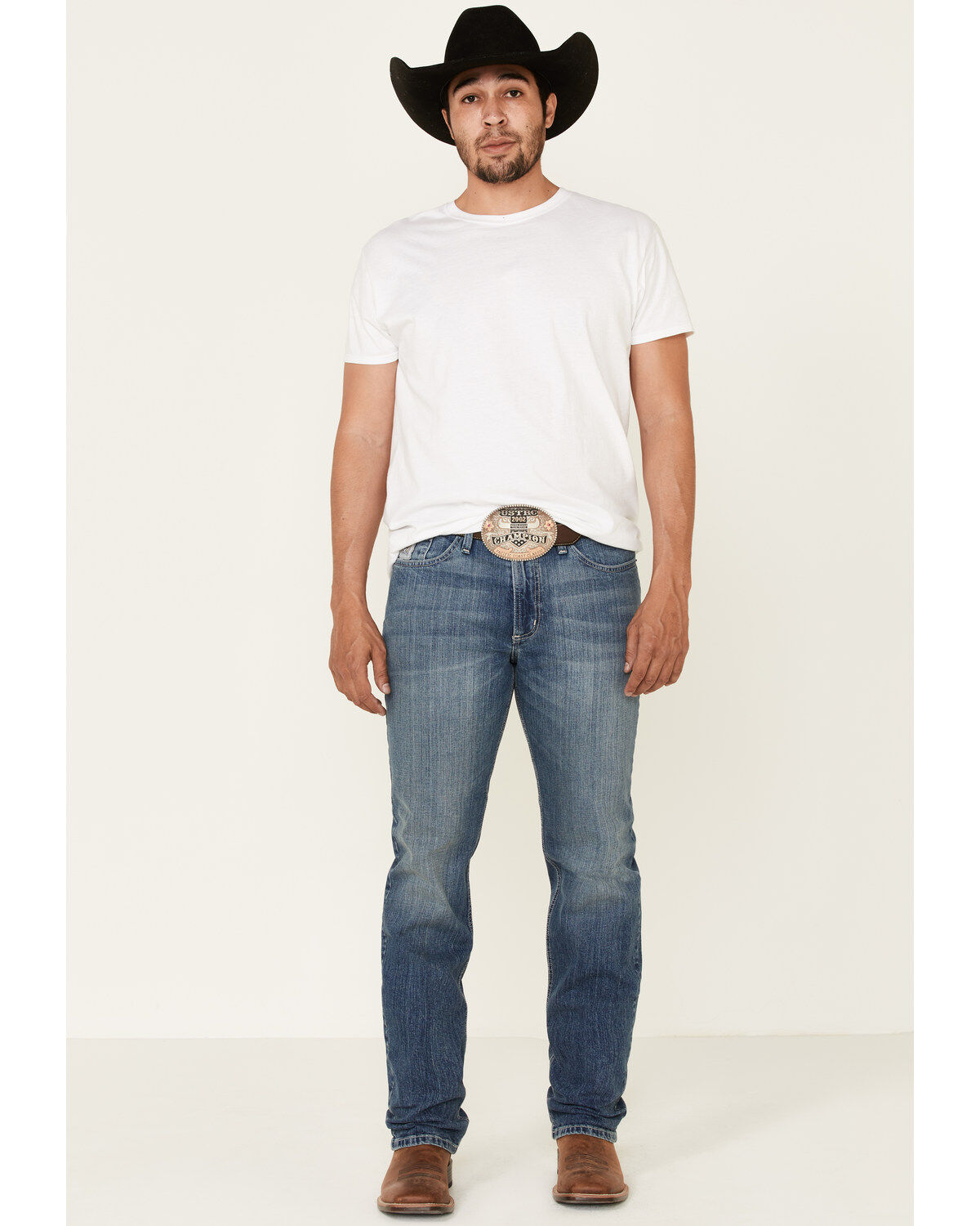 Image #1 - Cinch Men's Silver Label Performance Stretch Slim Straight Jeans, Indigo, hi-res