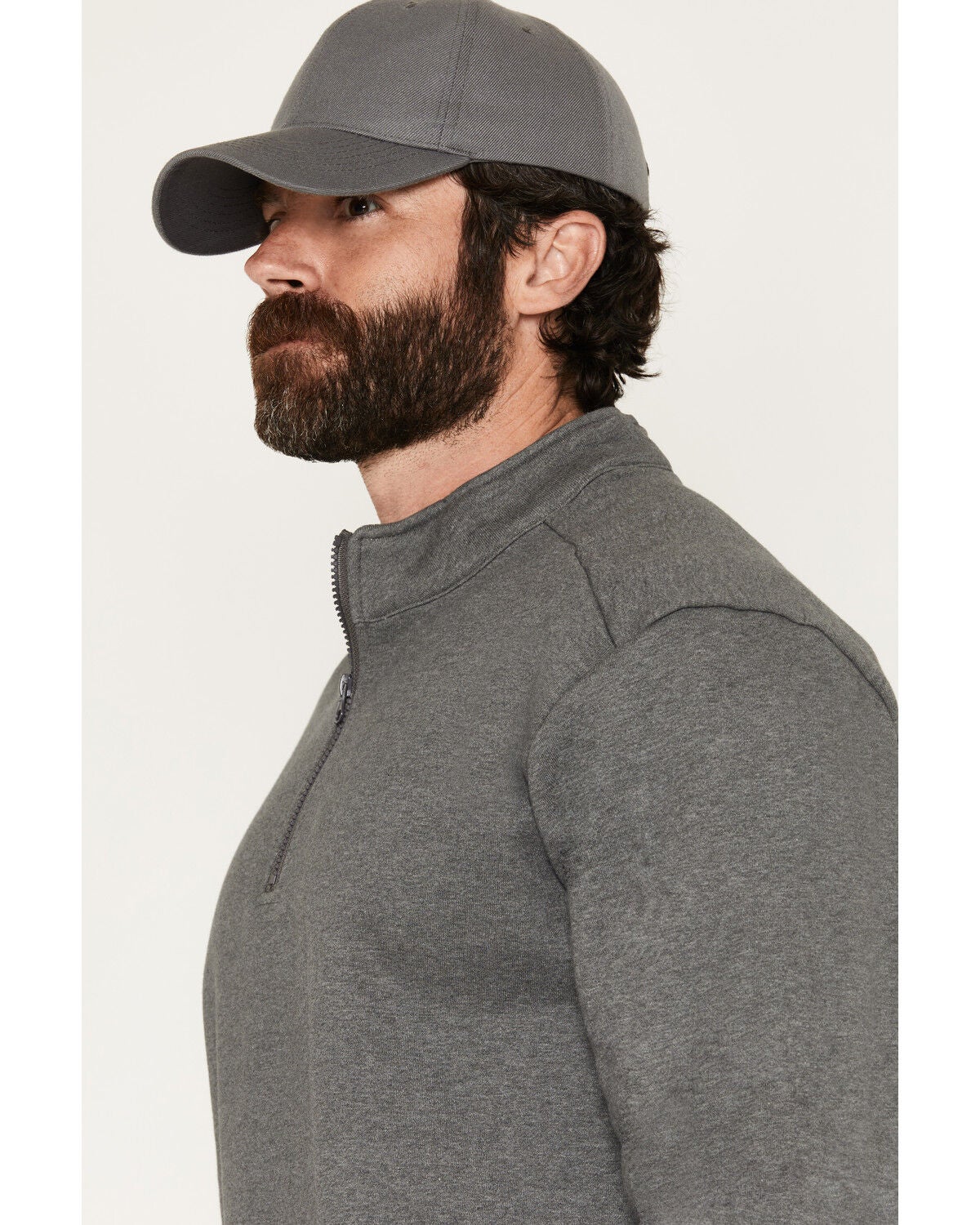 Image #2 - Forge Workwear Men's FR Solid 1/4 Zip Work Pullover, Charcoal, hi-res