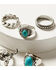 Image #3 - Idyllwind Women's Meridian Silver & Turquoise 5-Piece Ring Set, Silver, hi-res