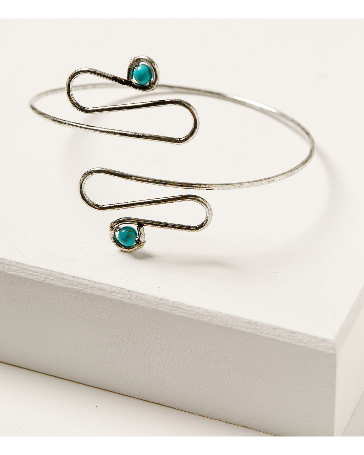 Image #1 - Shyanne Women's Silver & Turquoise Upper Arm Band Bracelet , Silver, hi-res