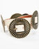 Shyanne Women's Tooled Concho Belt, Cream, hi-res
