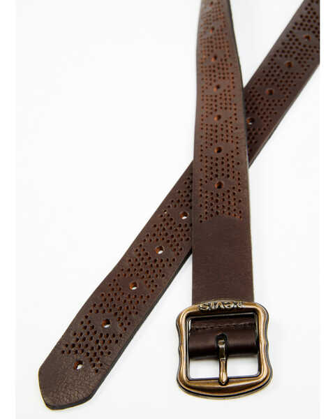 Levi's Women's Centerbar Brown Perforated Dot Leather Belt | Boot Barn