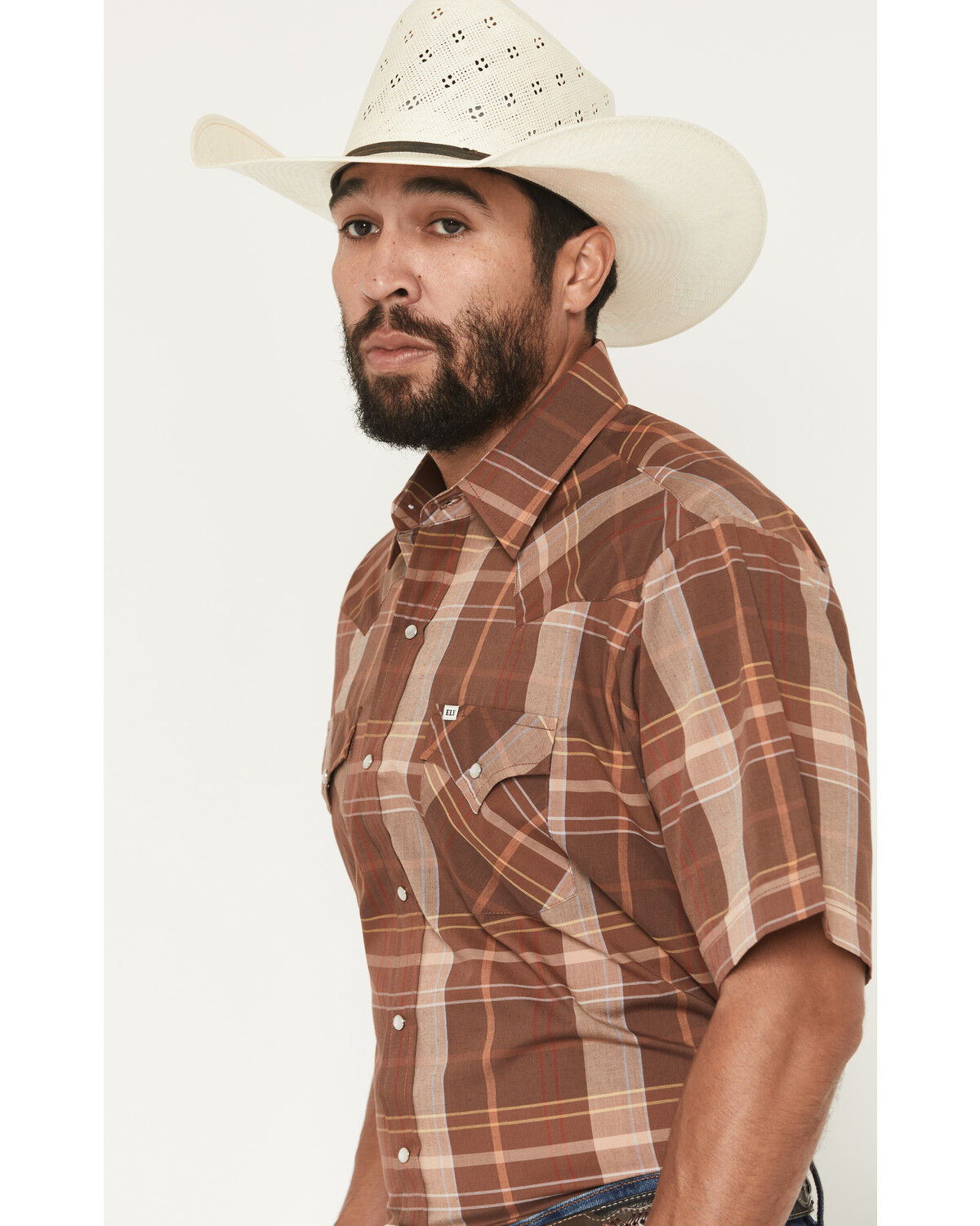 Ely Walker Men's Boot Barn Exclusive Plaid Print Short Sleeve Pearl Snap Western Shirt