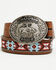 Image #1 - Cody James Boys' Rodeo Champ Southwestern Cross Stitched Bucked Belt, Brown, hi-res