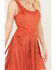 Image #3 - Idyllwind Women's Country Mannor Faux Suede Fringe Mini Dress, Orange, hi-res