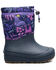 Image #2 - Bogs Girls' Snow Shell Zip Cosmic Forest Rubber Boots, Indigo, hi-res