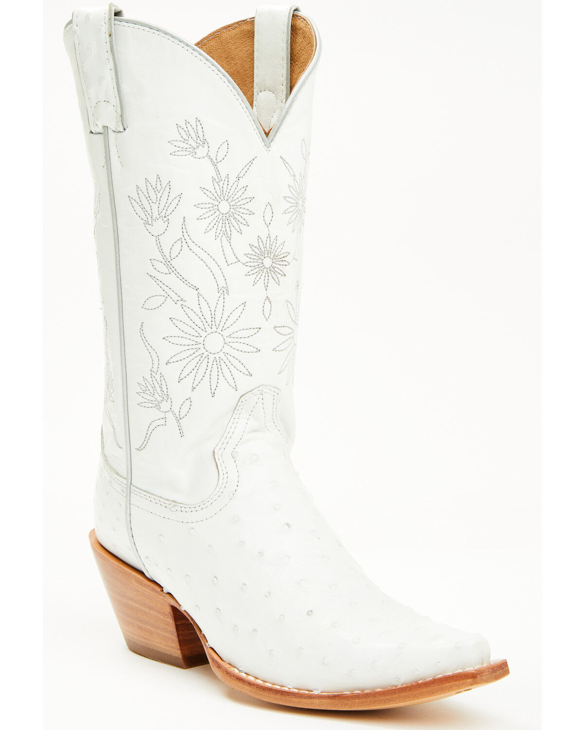 Image #1 - Shyanne Women's Daisie Exotic Full Quill Ostrich Western Boots - Snip Toe, White, hi-res