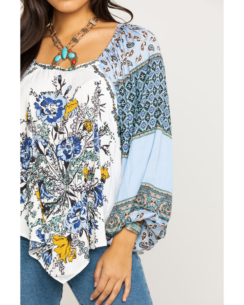 Free People Women S Positano Printed Off The Shoulder Blouse Boot Barn