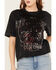 Image #3 - Affliction Women's Last Ride Cropped Fringe Graphic Tee, Black, hi-res