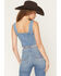 Image #4 - Idyllwind Women's Arrowhead Denim Buckle Bustier, Medium Wash, hi-res