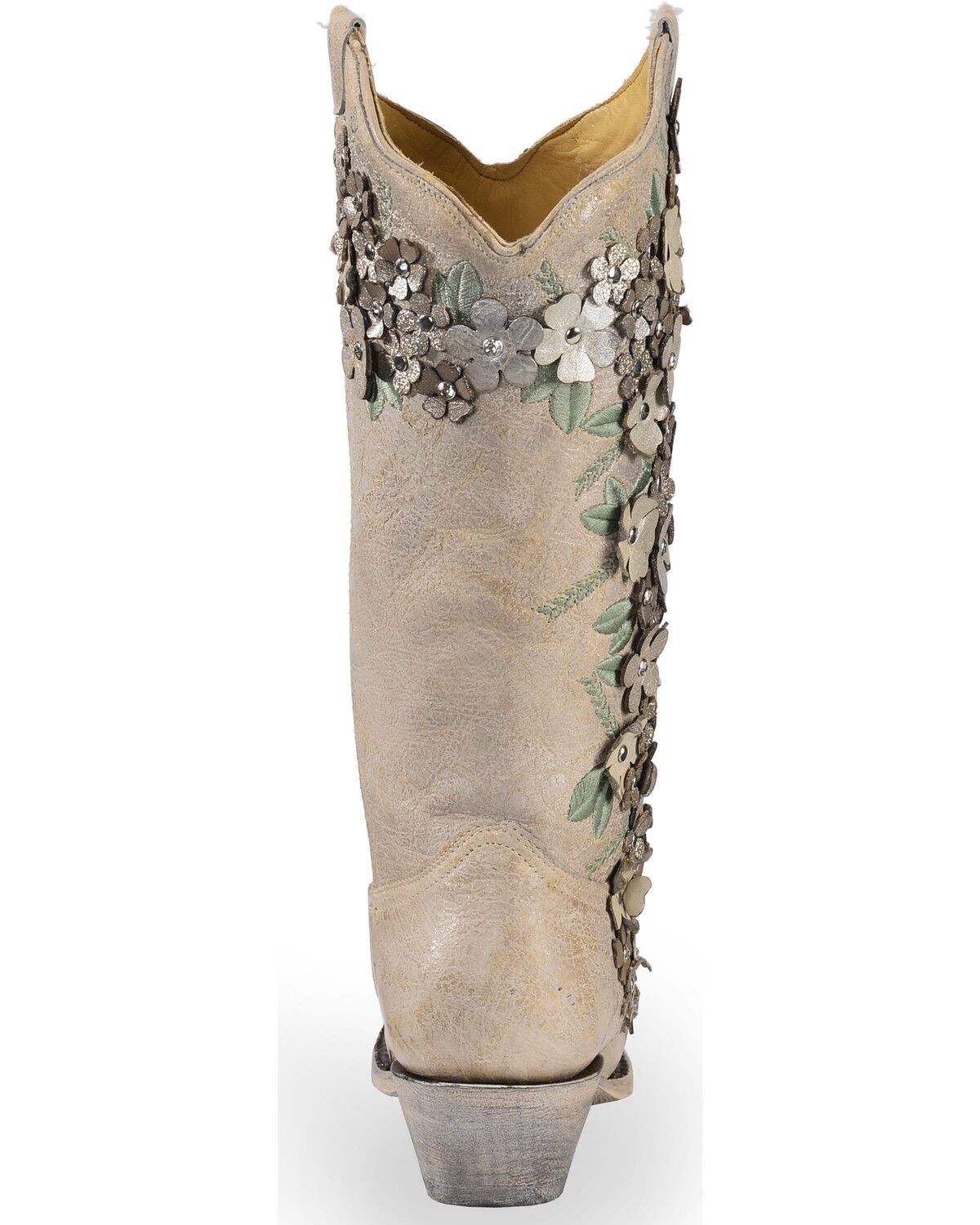 Image #8 - Corral Women's Floral Overlay Embroidered Stud and Crystals Western Boots - Snip Toe, , hi-res