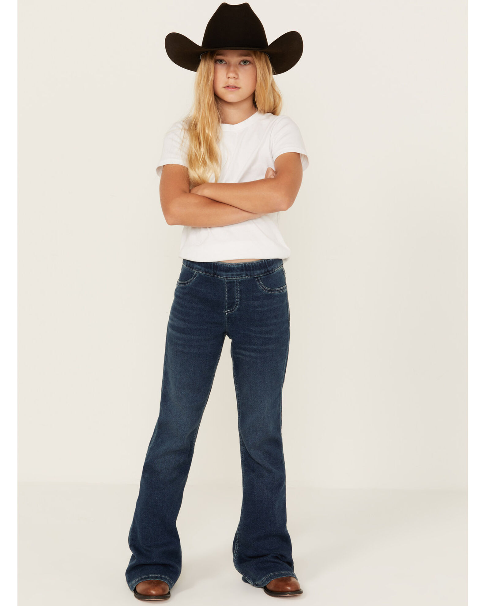 Wrangler Girls' Tori Pull-On Flare Stretch Jeans