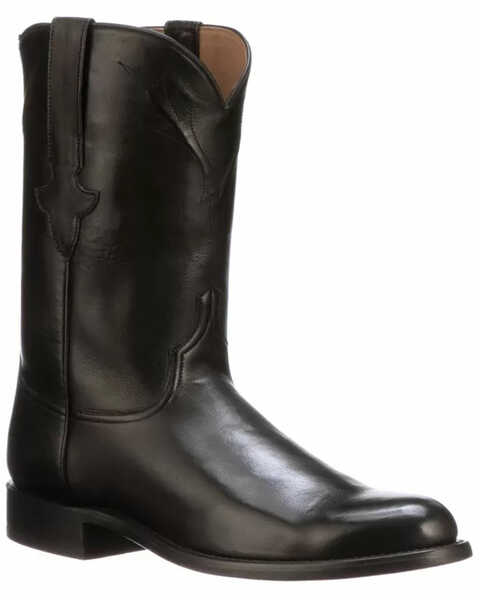 Lucchese Men's Burn Western Boots - Round Toe, Black, hi-res