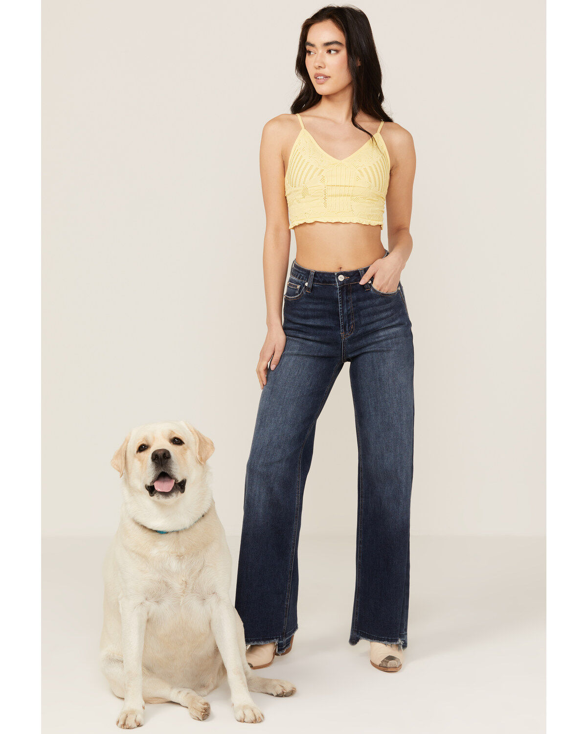Image #1 - Fornia Women's Floral Lace Bralette, Yellow, hi-res
