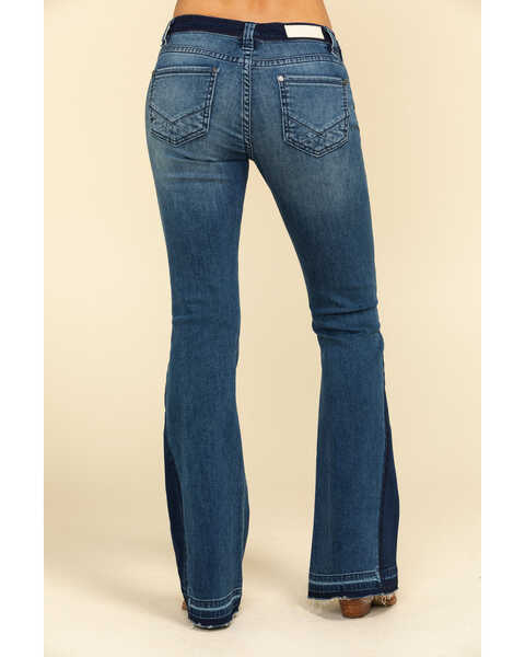 Image #1 - Rock & Roll Denim Women's Medium Dark Flare Jeans , Blue, hi-res