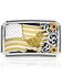 Image #1 - Montana Silversmiths Two-Toned Flag and Filigree Belt Buckle, Silver, hi-res