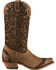 Image #2 - Boulet Women's Fancy Hand Tooled Inlay Western Boots - Snip Toe, Tobacco, hi-res