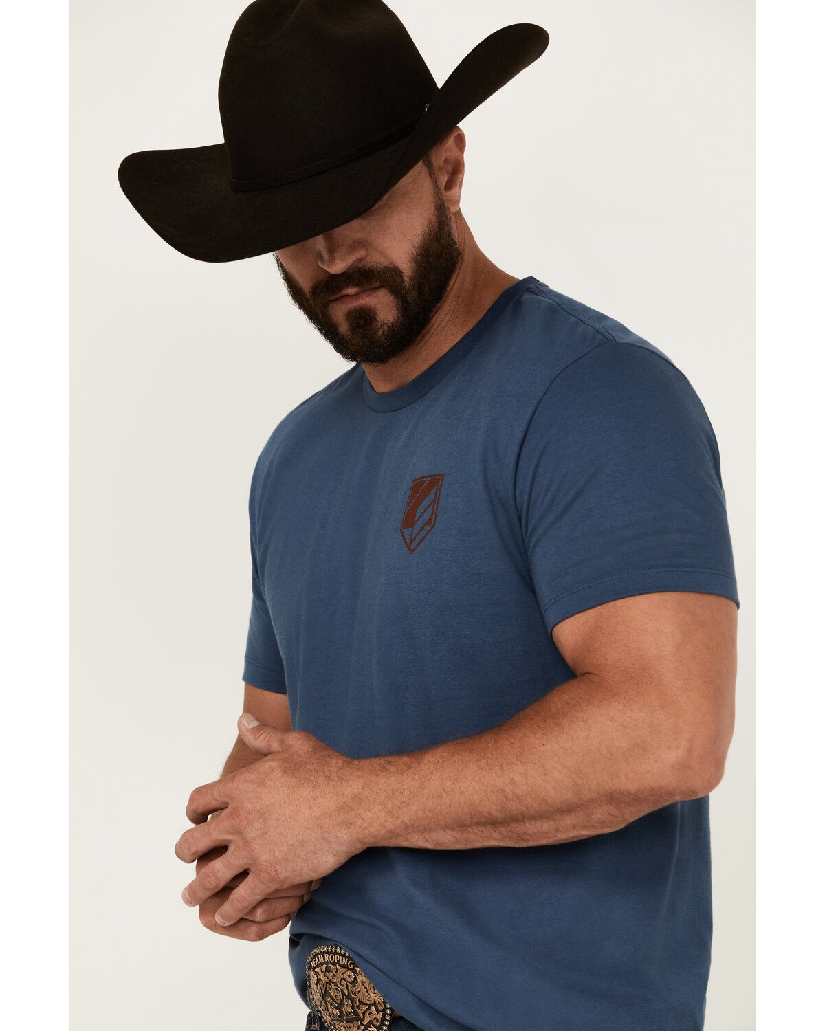 Image #3 - RANK 45® Men's Bull Shield Short Sleeve Graphic T-Shirt, Navy, hi-res
