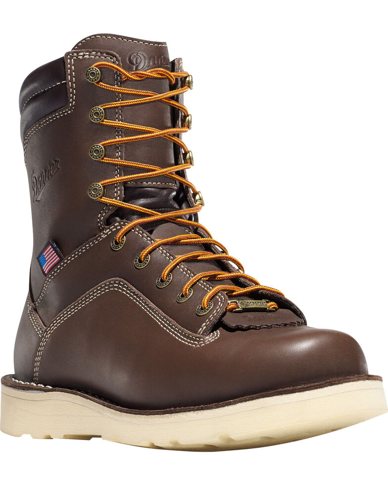 Danner Men's Brown Quarry USA 8" Wedge Work Boots - Alloy Toe , Brown, hi-res