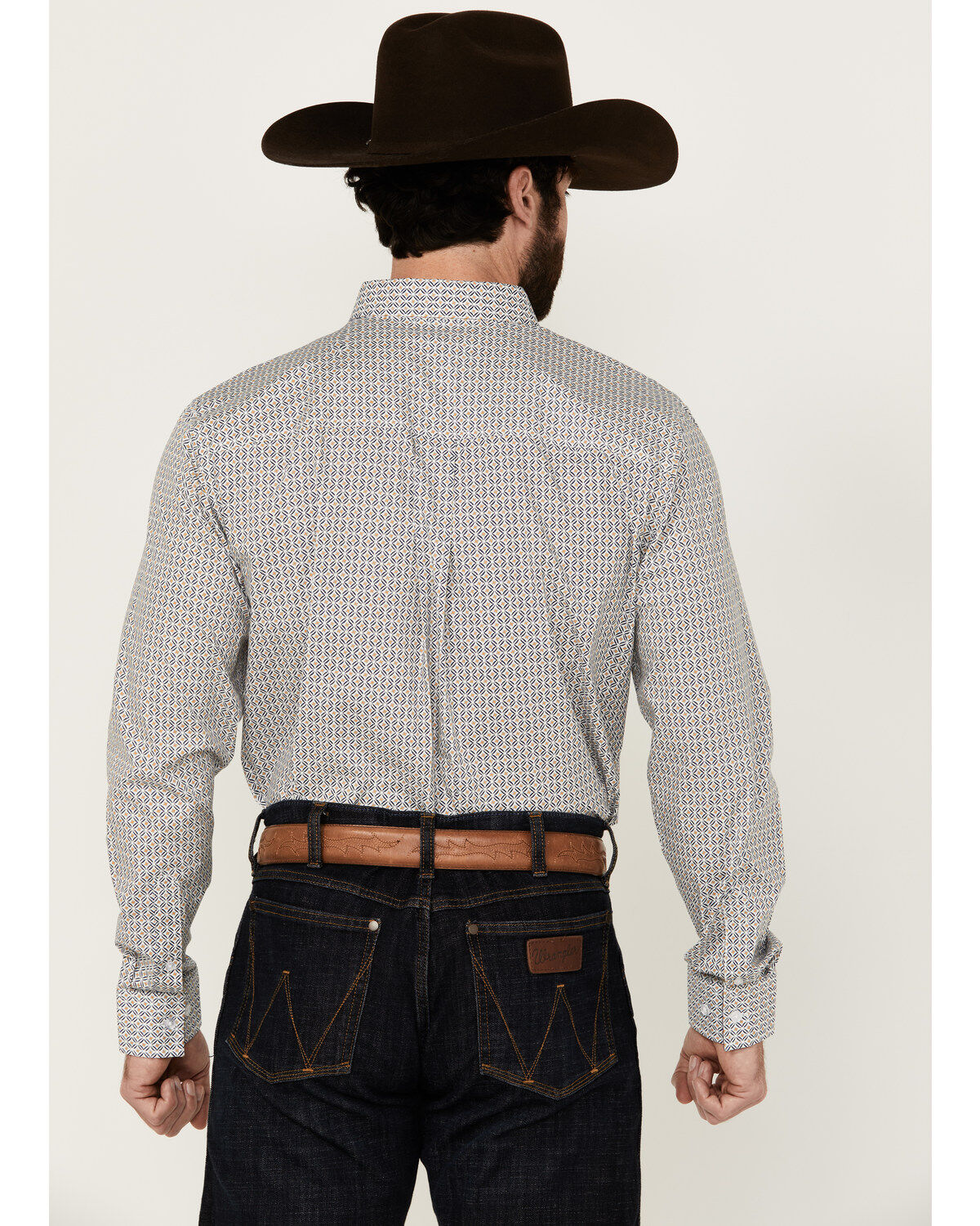 Image #4 - Cody James Men's Rejoice Geo Print Long Sleeve Button-Down Stretch Western Shirt, White, hi-res