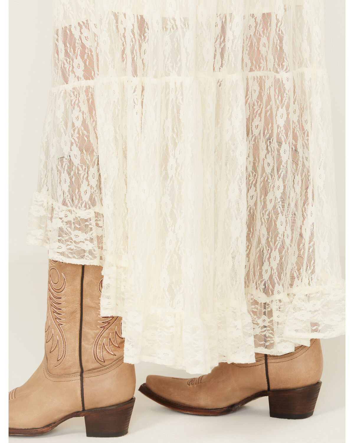 Image #4 - Wild Moss Women's Lace High-Low Skirt, Ivory, hi-res