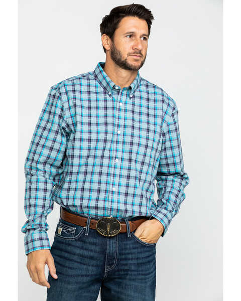 Image #1 - Cody James Core Men's Newberry Plaid Long Sleeve Western Shirt , , hi-res