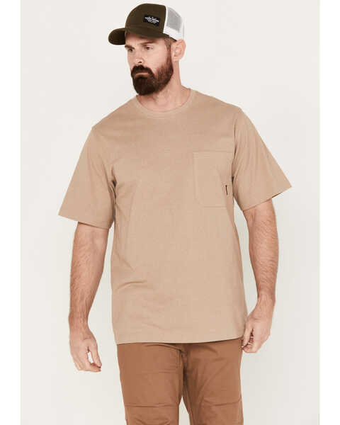 Hawx Men's Forge Solid Short Sleeve Pocket T-Shirt, Tan, hi-res