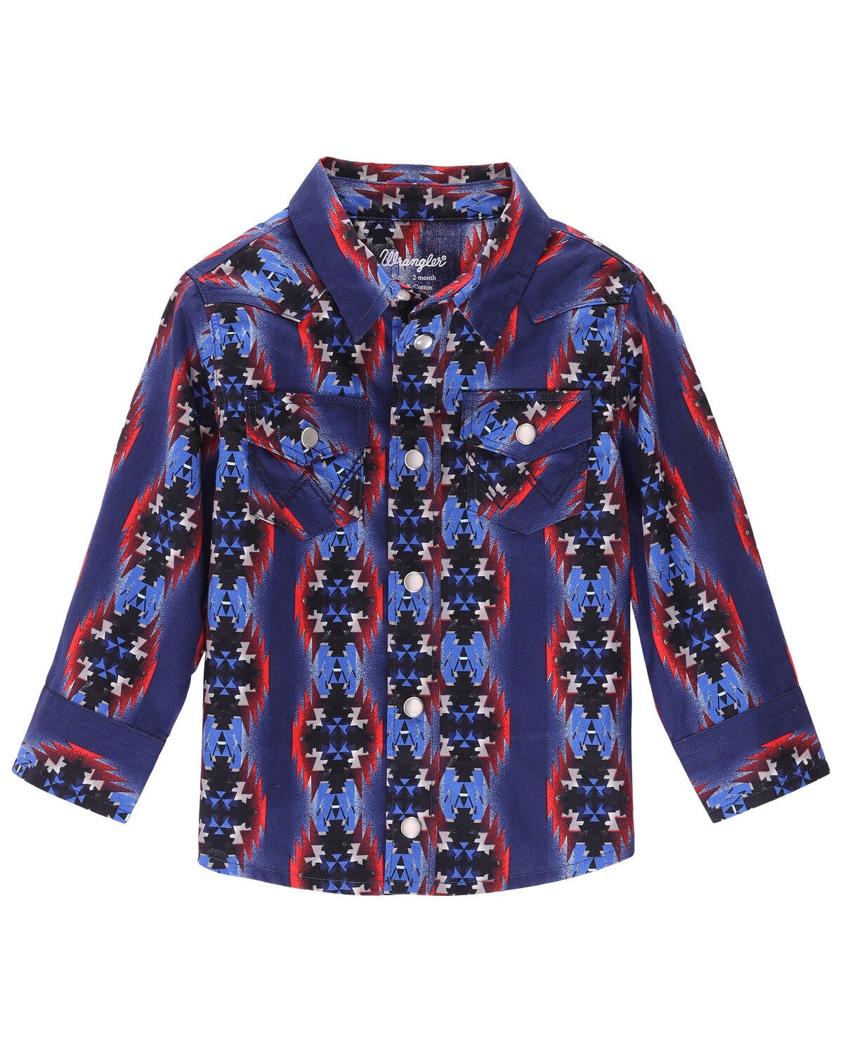 Image #1 - Wrangler Toddler Boys' Checotah Print Long Sleeve Snap Western Shirt, , hi-res