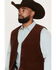 Image #2 - Cody James Men's Bandera Solid Corduroy Vest, Brown, hi-res
